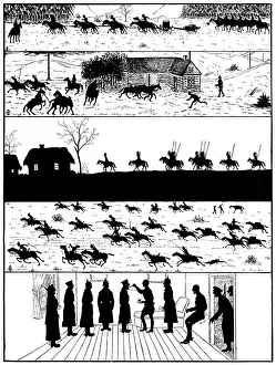 Uhlans: Scenes on the Eastern front in silhouette, WW1