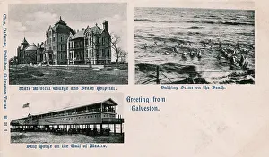 Galveston: Three scenes of Galveston, Texas, USA