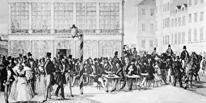 Horse Drawn: Schanigarten of a cafe in Vienna around 1840