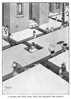 Pavements: A Scheme for Doing Away with Clothes, Heath Robinson, WW1