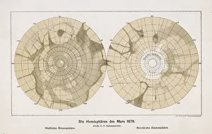 Schiaparelli: Schiaparelli's two hemispheres of the planet Mars