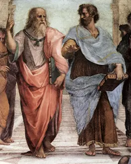 Aristotle: School of Athens, Plato and Aristotle, by Raphael
