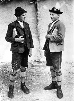 Lederhosen: School boys, 1928