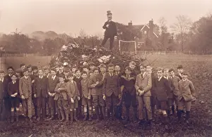 Realistic: School boys, bonfire and Guy