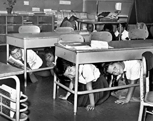 Crawl: school - children - air raid drill - safety