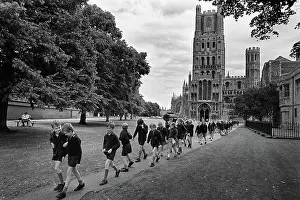 Mischievous: School children Ely Cathedral