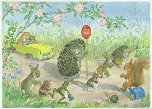 Hedgehogs: The School Crossing - with hedgehogs, rabbits etc