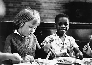 Dinners: School dinner at St John's School, Kilburn