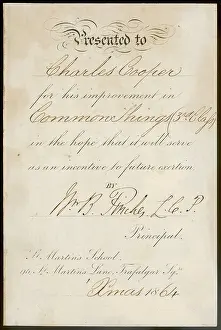Bookplate: SCHOOL PRIZE 1864