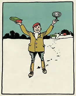Delighted: SCHOOLBOY WITH PRIZES