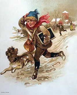 Chris Coupland Collection: Schoolboy in the snow