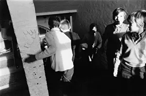 Stairwell: Schoolboys going up and down a staircase