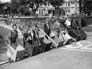Entrepreneurial: Schoolboys with soap boxes