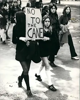 Caning: Schoolchildren demonstrate in Hyde Park, London
