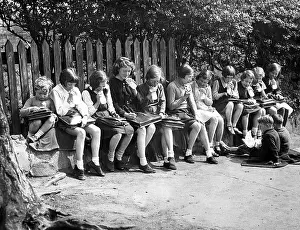 Snack: Schoolchildren at recess, 1935