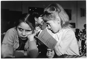 Schoolgirl reading aloud