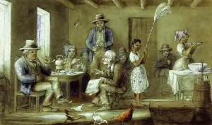 Iziko: The Schoolmaster Reading De Zuid-Afrikaan, 1850