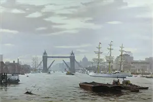 Danmark: Schoolship Danmark – arrival at the Pool of London
