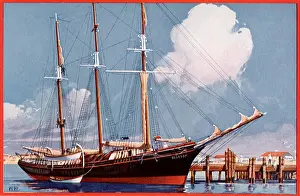 Gaff: Schooner Tied To Dock