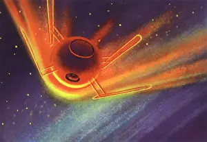 Trails: Sci Fi - Round Satellite in Space