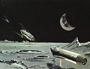 Spaceships: Sci Fi - Spaceships on Moon