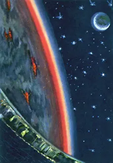 Spaceships: Sci Fi - View of Alien Planet from Space