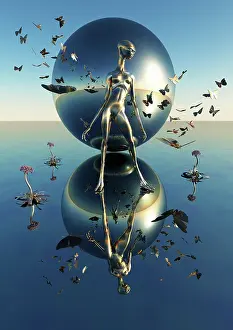 Universe: A science fiction conceptual image showing a metallic