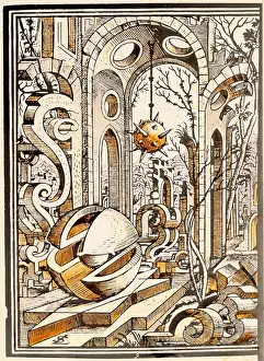 Perspectiva: science, geometry, geometric landscape, copper