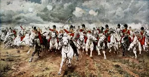 Waterloo: Scotland for Ever'. The charge of the Scots Greys