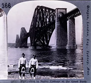 Queensferry: Two Scots Highlanders Soldiers by Forth Bridge