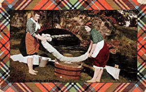 Chore: Two Scotswomen washing clothes by a river