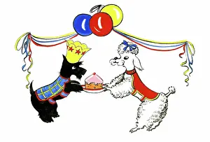 Scottie: Scottie and Poodle with cake