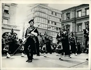 Bagpipe: Scottish bagpipe band march and play in Stuttgart, Germany