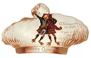 Oshanter: Two Scottish frogs dancing on a Christmas card