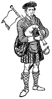 Jacobite: A Scottish Jacobite Soldier playing the bagpipes