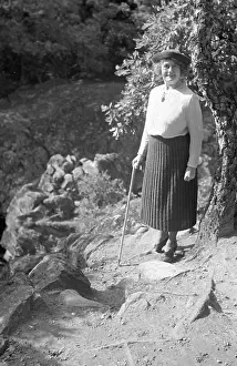 Lochs: Scottish lady out hill-walking