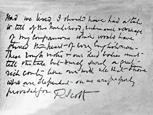 Scotts: Scott's last words in his diary