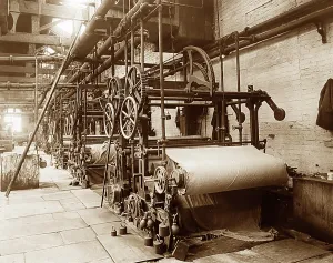 Scouring: Scouring cloth in a woollen mill in Bradford