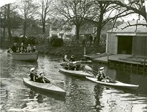 Canoes: Scouts in canoes and boats