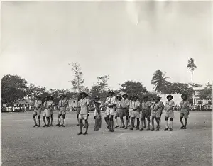 Gambian: Scouts on Coronation parade, Bathurst, Gambia, West Africa