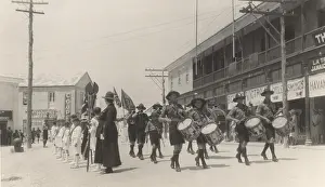 Drummers: Scouts and cubs on church parade, Bermuda
