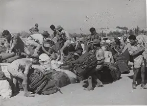 Blankets: Scouts distributing blankets in Zakynthos, Greece