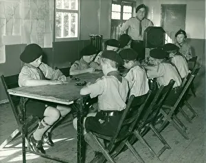Messages: Scouts learning morse code