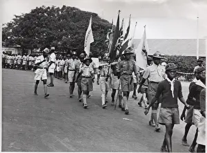 Accra: Scouts marching, Accra Scout Week, Ghana, West Africa