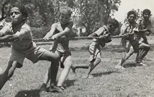 Sheik: Scouts playing tug of war
