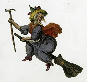 Scraps: Scrap, Witch flying on a broomstick