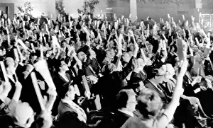 Taped: Screen Actors Guild votes to strike. In ?