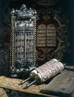 Cluny: Scrolls of the Torah, Torah cover and, background