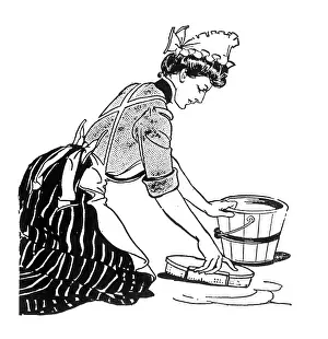 Scrubbing: Scrubbing the floor