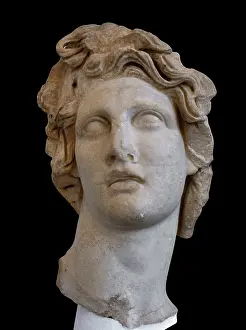 Helios: Sculpted head, Archaeological Museum, Rhodes, Greece